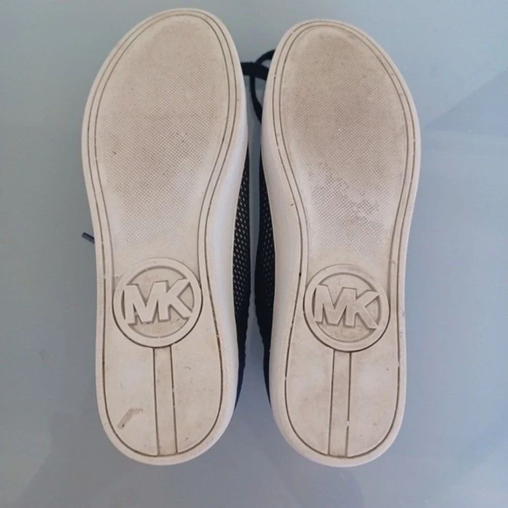 Michael Kors Skyler Navy Blue Knit Lace Up Sneakers Womens Size 9.5M HL17D‎